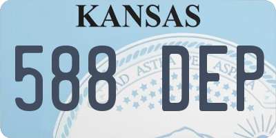 KS license plate 588DEP