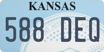 KS license plate 588DEQ