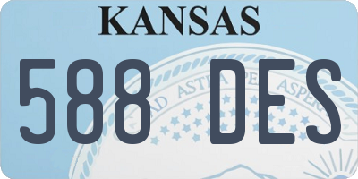 KS license plate 588DES