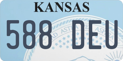 KS license plate 588DEU
