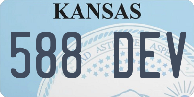 KS license plate 588DEV
