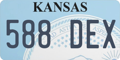 KS license plate 588DEX