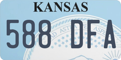 KS license plate 588DFA
