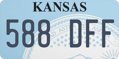 KS license plate 588DFF