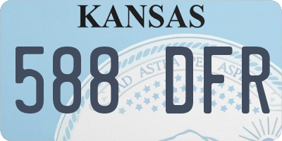 KS license plate 588DFR