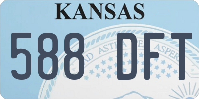 KS license plate 588DFT