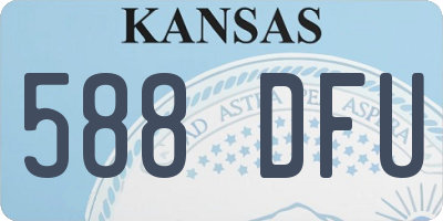 KS license plate 588DFU