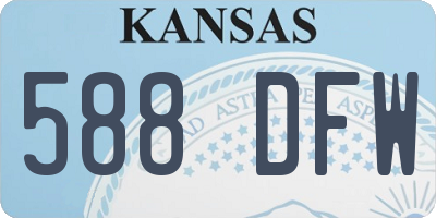 KS license plate 588DFW