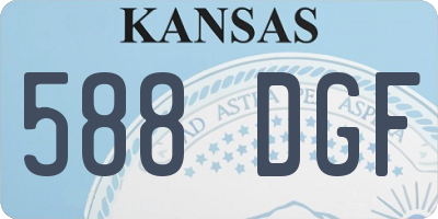KS license plate 588DGF