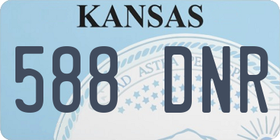 KS license plate 588DNR