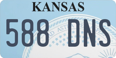 KS license plate 588DNS