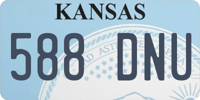 KS license plate 588DNU