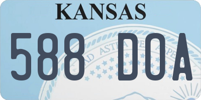 KS license plate 588DOA