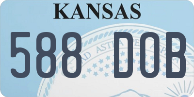 KS license plate 588DOB