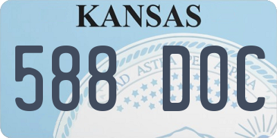 KS license plate 588DOC