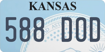 KS license plate 588DOD