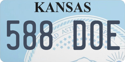 KS license plate 588DOE