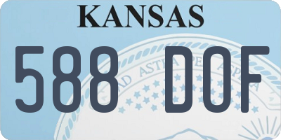 KS license plate 588DOF