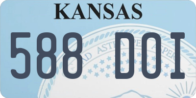KS license plate 588DOI
