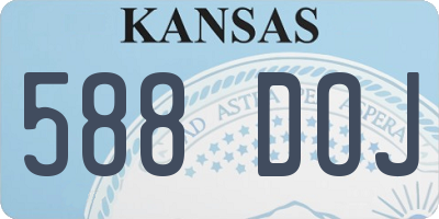 KS license plate 588DOJ