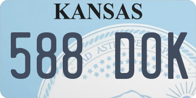 KS license plate 588DOK