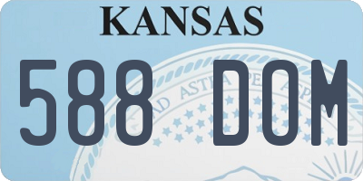 KS license plate 588DOM