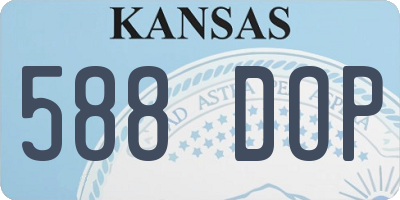KS license plate 588DOP