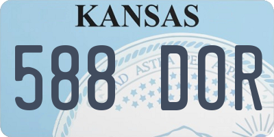 KS license plate 588DOR