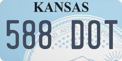KS license plate 588DOT