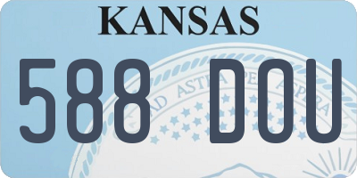 KS license plate 588DOU
