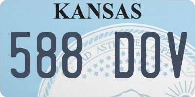 KS license plate 588DOV