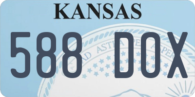 KS license plate 588DOX