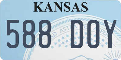 KS license plate 588DOY
