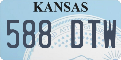 KS license plate 588DTW