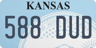 KS license plate 588DUD