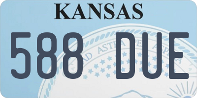 KS license plate 588DUE