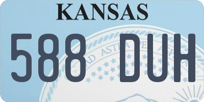 KS license plate 588DUH