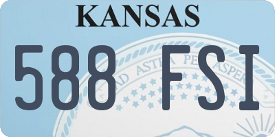 KS license plate 588FSI