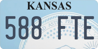 KS license plate 588FTE