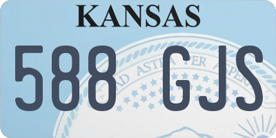 KS license plate 588GJS