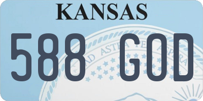 KS license plate 588GOD