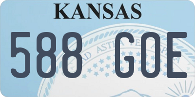 KS license plate 588GOE
