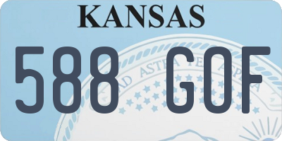 KS license plate 588GOF