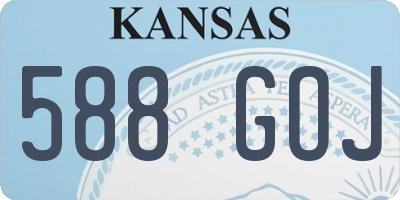 KS license plate 588GOJ