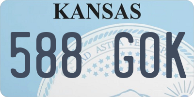 KS license plate 588GOK