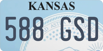 KS license plate 588GSD
