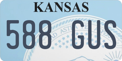 KS license plate 588GUS