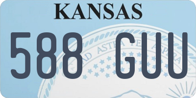 KS license plate 588GUU