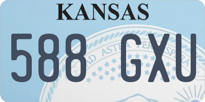 KS license plate 588GXU