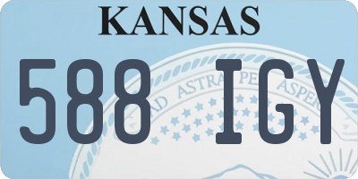 KS license plate 588IGY